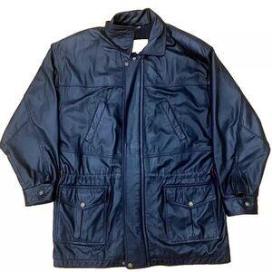 Celsius Black Leather Jacket Mens Medium 100% Leather